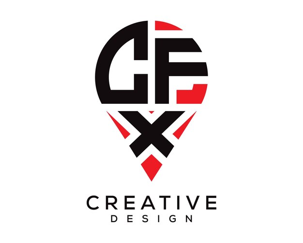 Diseño del logotipo de la forma de la letra CFX