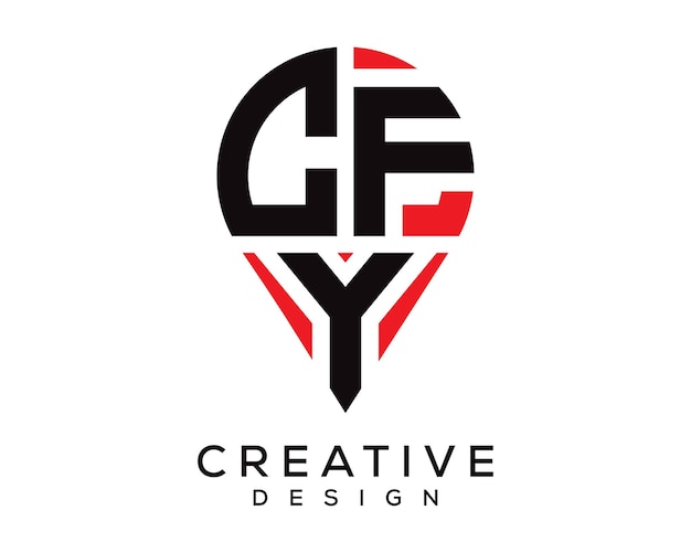 Diseño del logotipo de la forma de la letra CFY