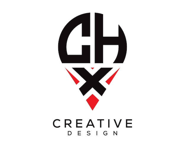 Diseño del logotipo de la forma de la letra CHX