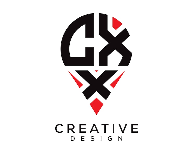 Vector diseño del logotipo de la forma de la letra cxx