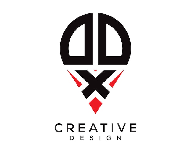 Diseño del logotipo de la forma de la letra DDX