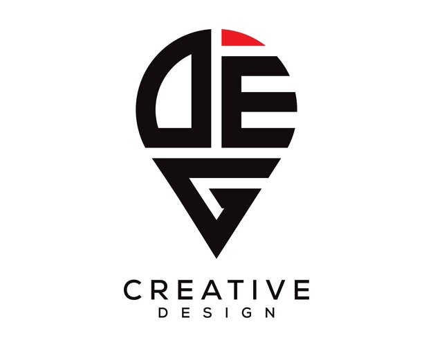 Diseño del logotipo de la forma de la letra DEG