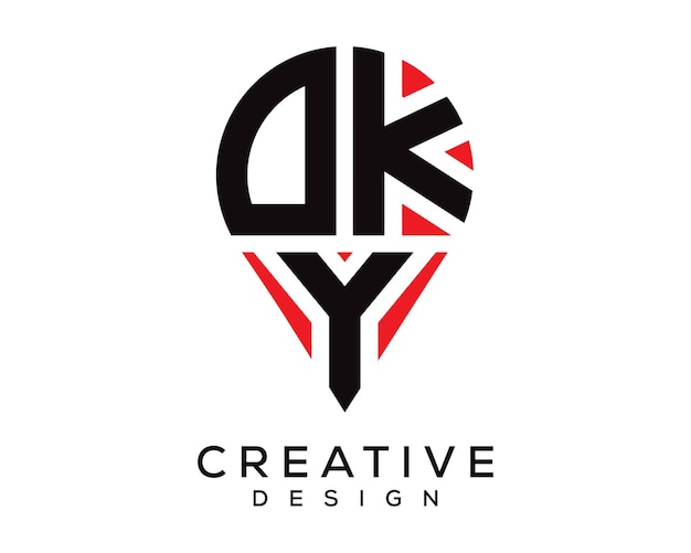 Diseño del logotipo de la forma de la letra DKY