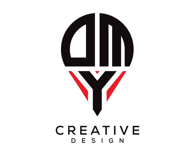Diseño del logotipo de la forma de la letra DMY