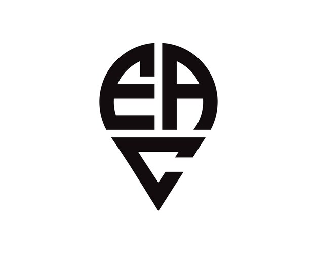 Diseño del logotipo de la forma de la letra de la EAC