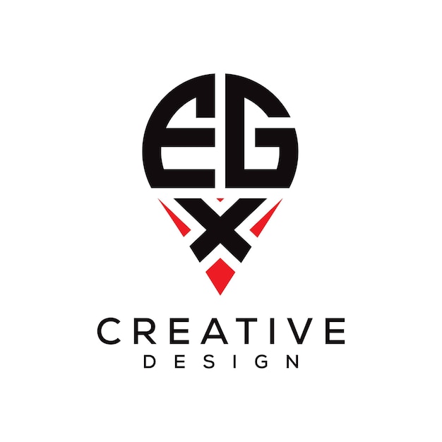 Diseño del logotipo de la forma de la letra EGX