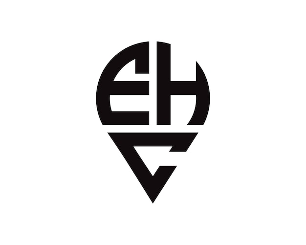 Diseño del logotipo de la forma de la letra EHC