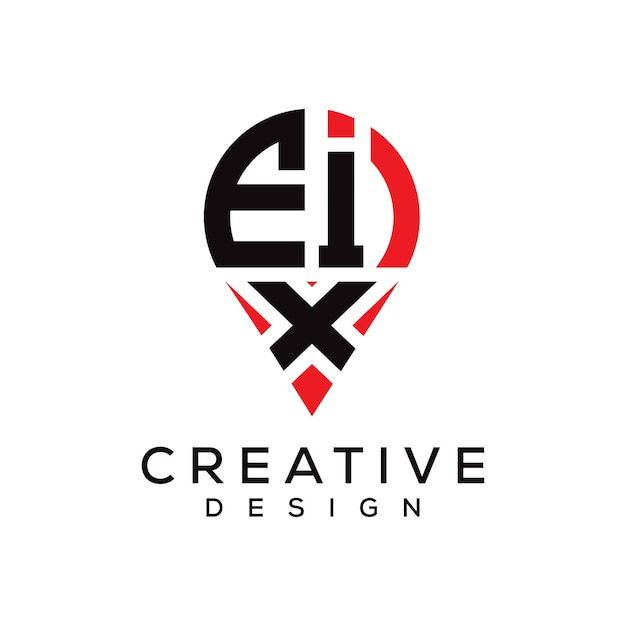 Diseño del logotipo de la forma de la letra EIX
