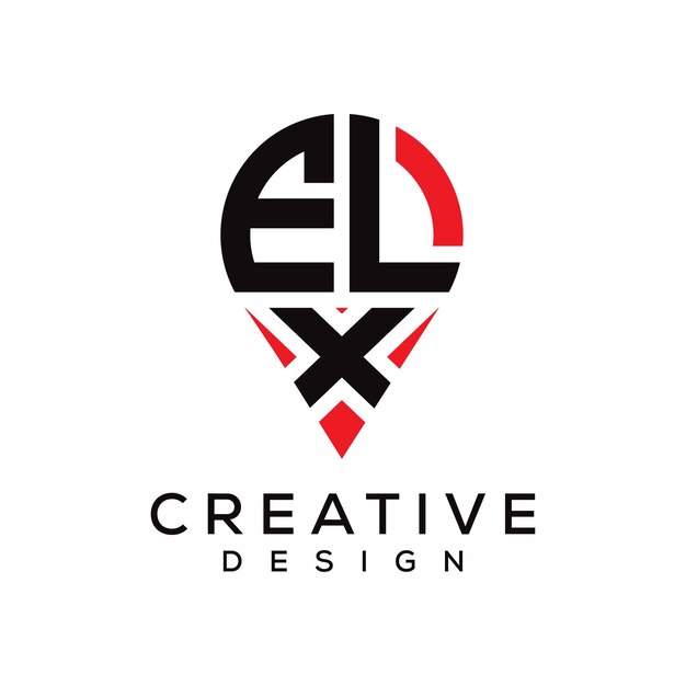 Diseño del logotipo de la forma de la letra ELX