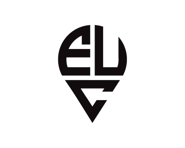 Diseño del logotipo de la forma de la letra EUC
