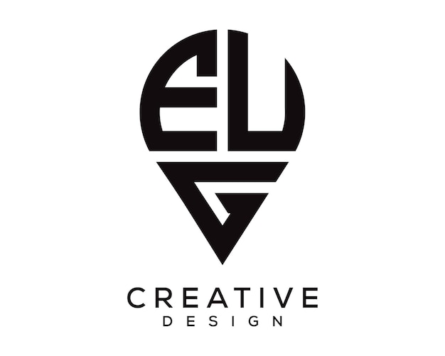 Diseño del logotipo de la forma de la letra EUG