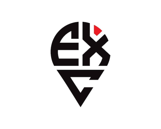 Diseño del logotipo en forma de letra EXC