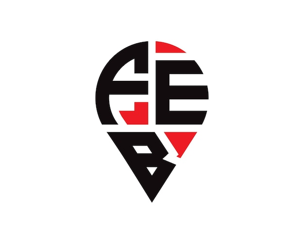 Diseño del logotipo de la forma de la letra FEB