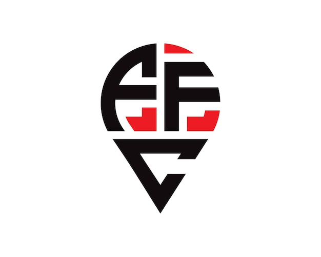 Diseño del logotipo de la forma de la letra FFC