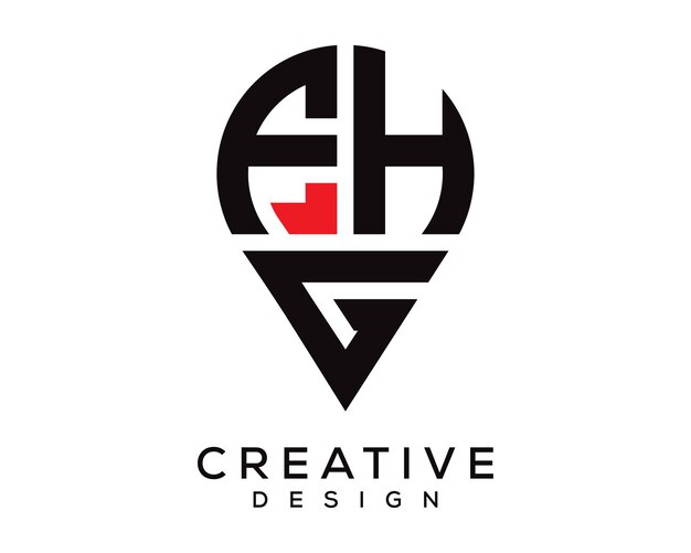Diseño del logotipo de la forma de la letra FHG