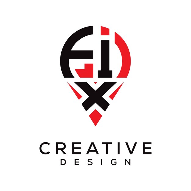 Diseño del logotipo de la forma de la letra FIX