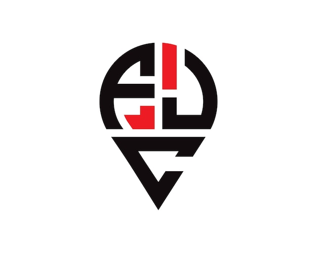 Diseño del logotipo de la forma de la letra FJC