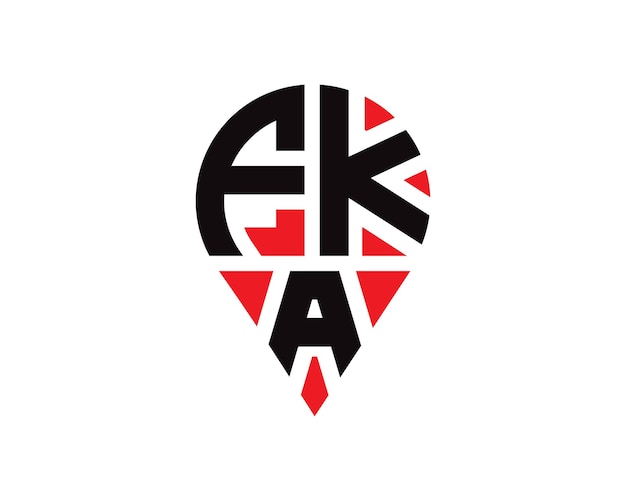 Diseño del logotipo de la forma de la letra FKA