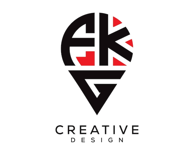 Diseño del logotipo de la forma de la letra FKG