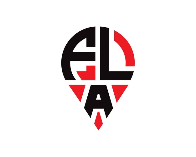 Diseño del logotipo de la forma de la letra FLA