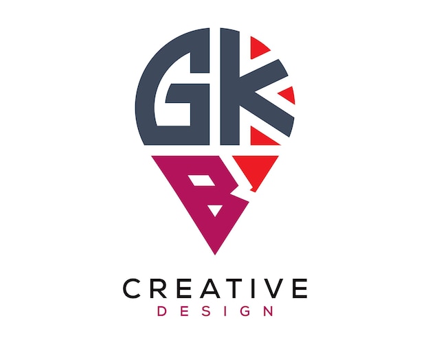 Diseño del logotipo de la forma de la letra GKB