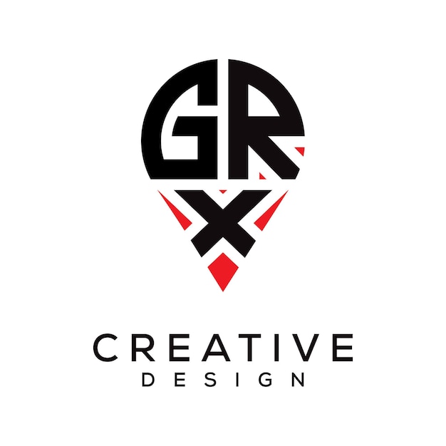Diseño del logotipo de la forma de la letra GRX