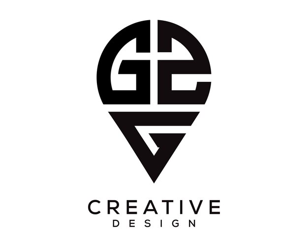 Diseño del logotipo de la forma de la letra GZG