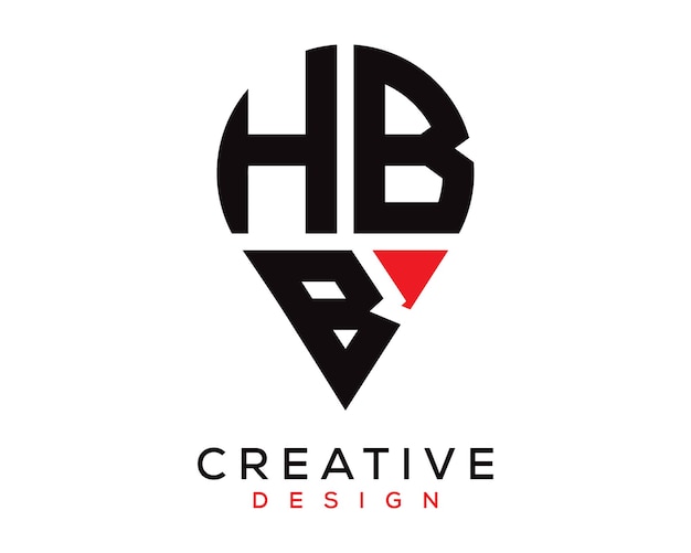 Diseño del logotipo de la forma de la letra HBB