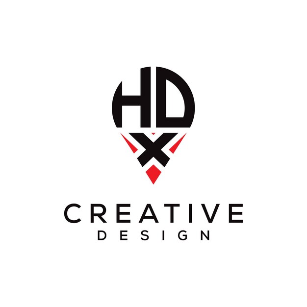 Diseño del logotipo de la forma de la letra HDX
