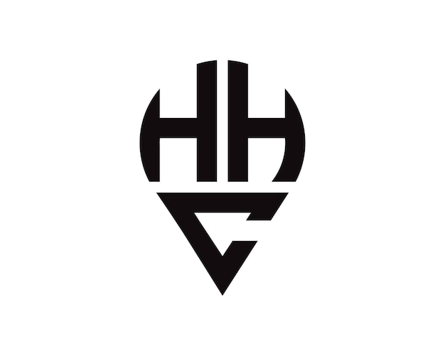 Diseño del logotipo de la forma de la letra HHC