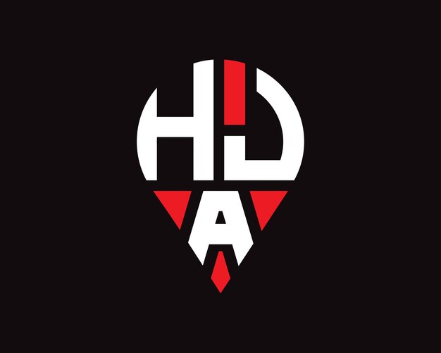 Diseño del logotipo de la forma de la letra HJA