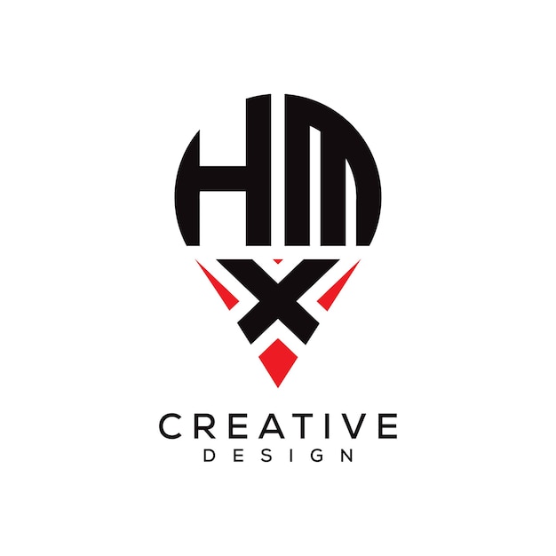 Diseño del logotipo de la forma de la letra HMX