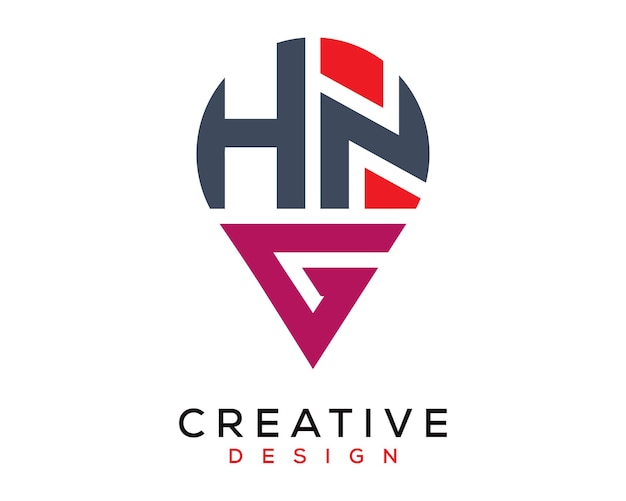 Diseño del logotipo de la forma de la letra HNG
