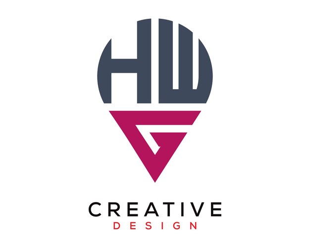 Diseño del logotipo de la forma de la letra HWG
