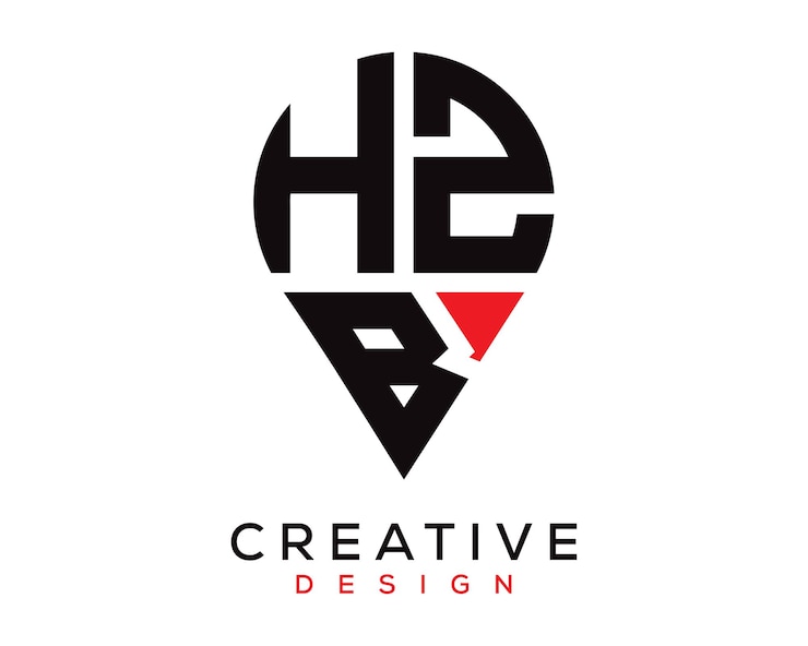 Vector diseño del logotipo de la forma de la letra hzb