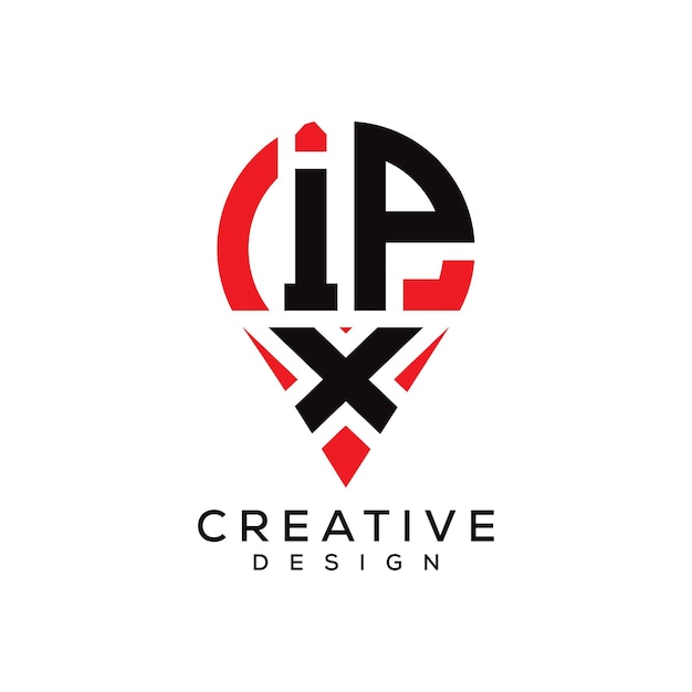 Diseño del logotipo de la forma de la letra IPX