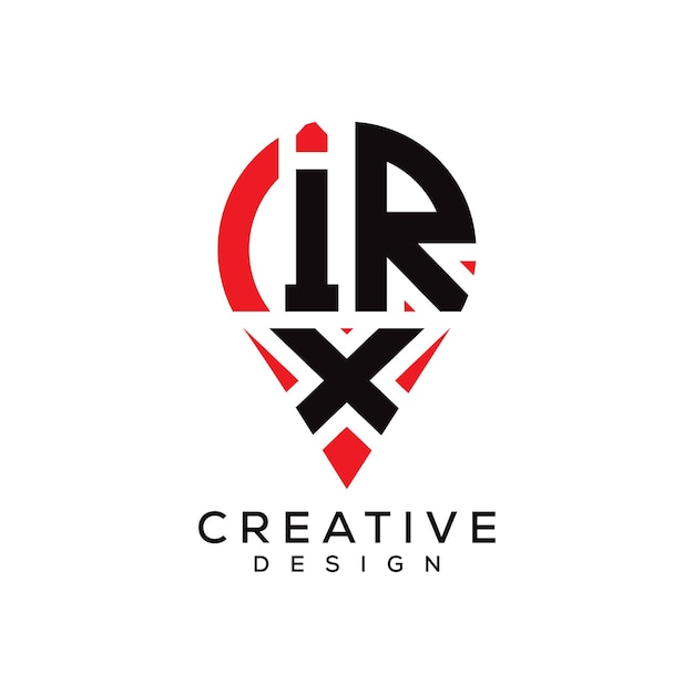 Diseño del logotipo de la forma de la letra IRX