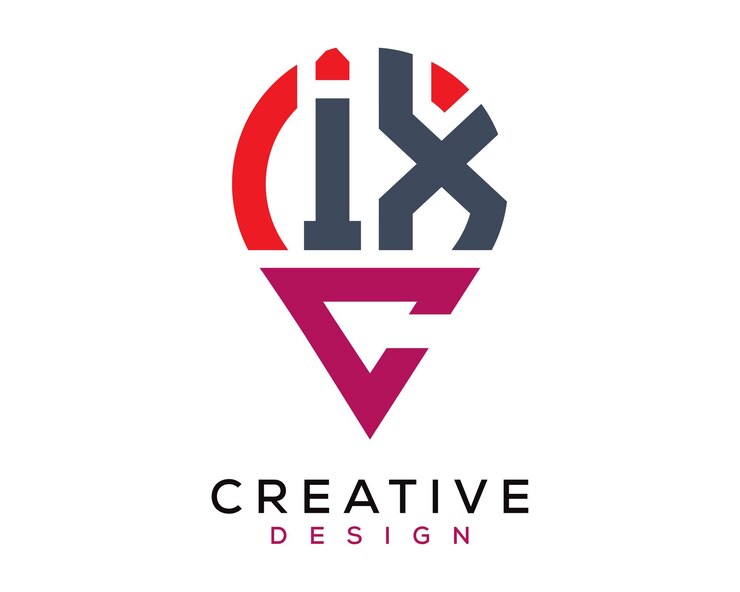 Vector diseño del logotipo de la forma de la letra ixc