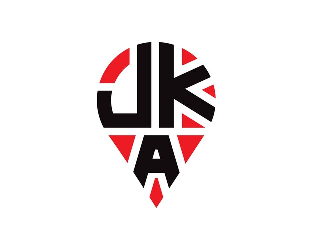 Diseño del logotipo de la forma de la letra JKA