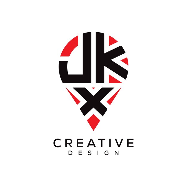 Diseño del logotipo de la forma de la letra JKX