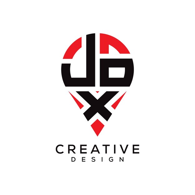 Diseño del logotipo de la forma de la letra JOX