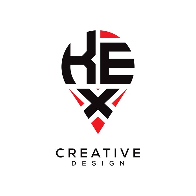 Diseño del logotipo de la forma de la letra KEX