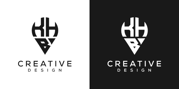 Diseño del logotipo de la forma de la letra KHB
