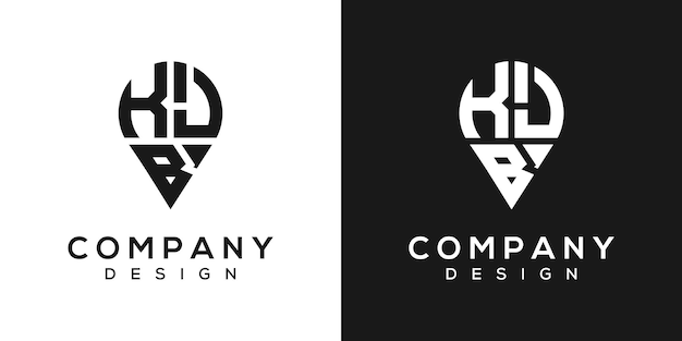 Diseño del logotipo de la forma de la letra KJB