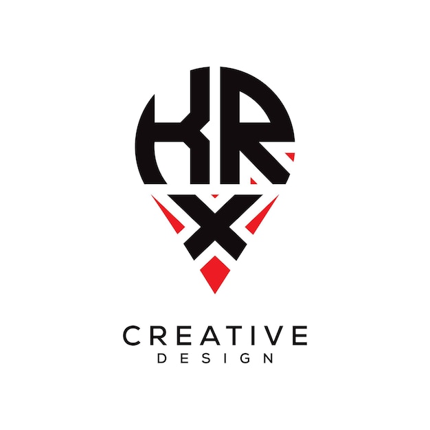 Diseño del logotipo de la forma de la letra KRX