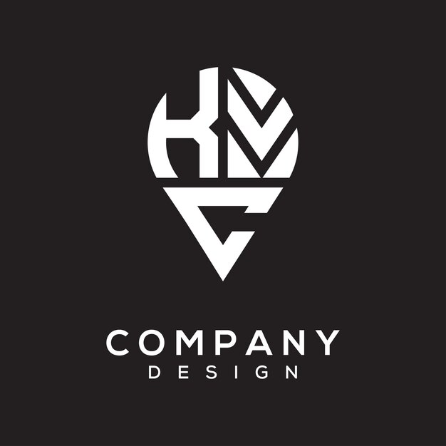 Diseño del logotipo de la forma de la letra KVC