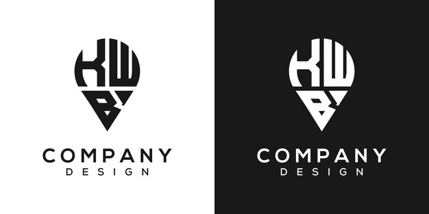 Diseño del logotipo de la forma de la letra KWB