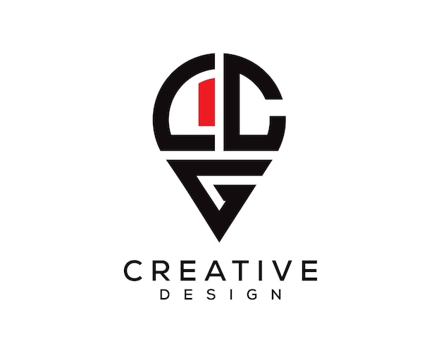 Diseño del logotipo de la forma de la letra LCG