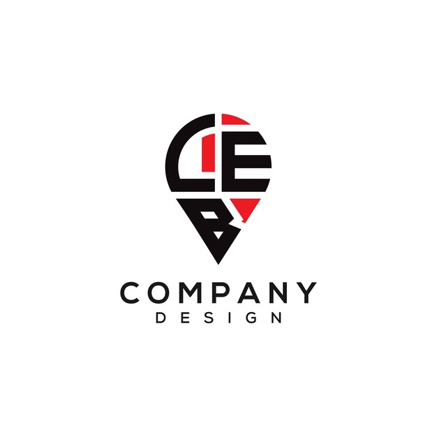 Diseño del logotipo de la forma de la letra LEB