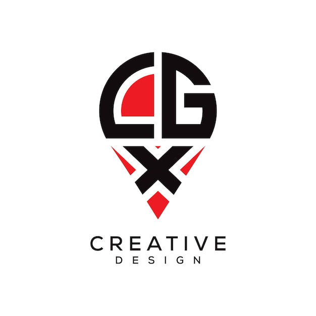 Diseño del logotipo de la forma de la letra LGX